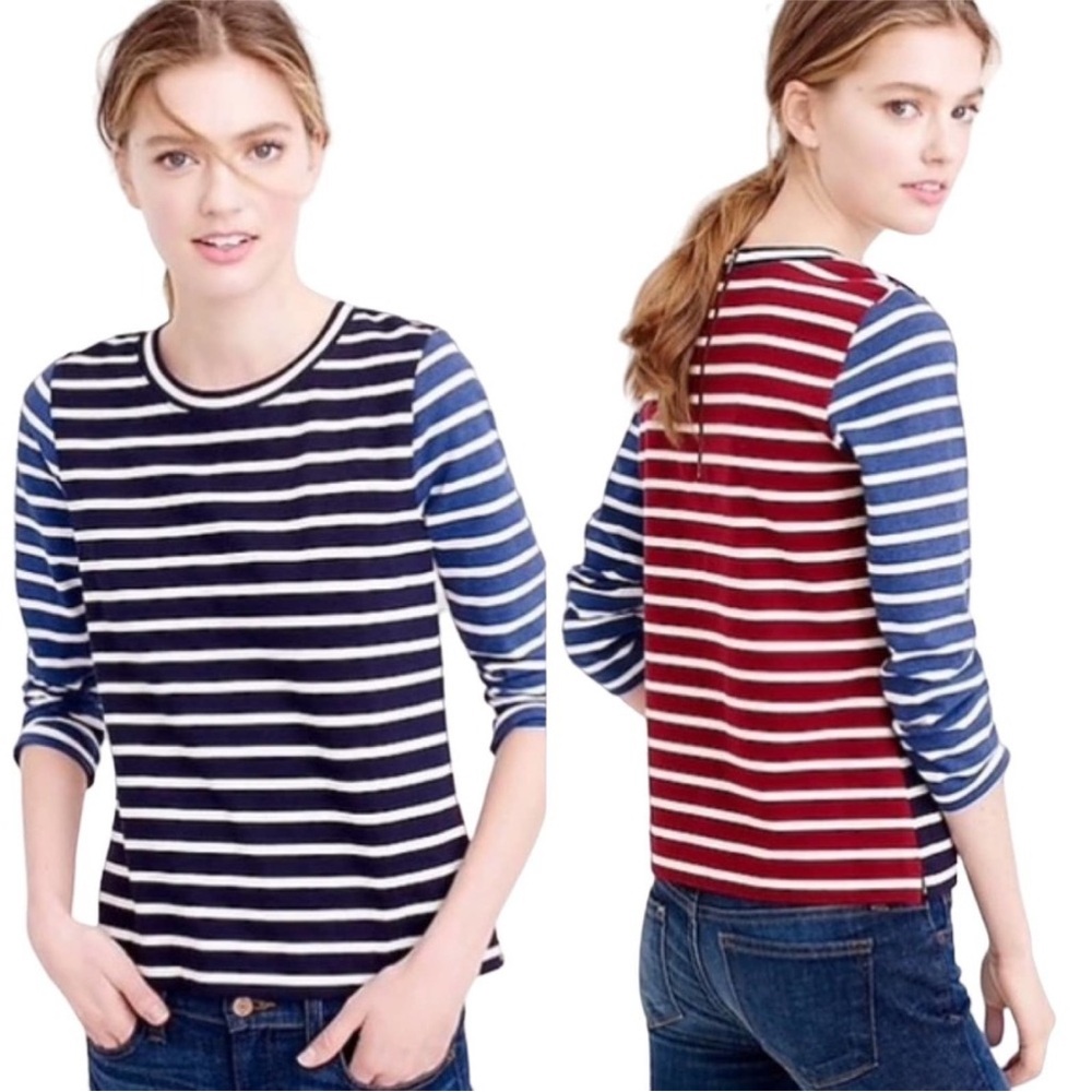 J. Crew Mixed Stripe T-Shirt, EUC